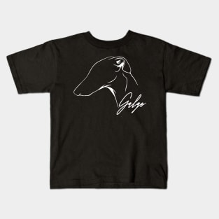 Proud Galgo profile dog lover sighthound gift Kids T-Shirt